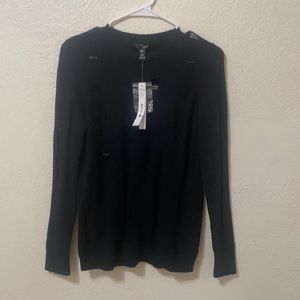 NWT Super Cute Aqua black 100% cashmere sweater size Xs $188